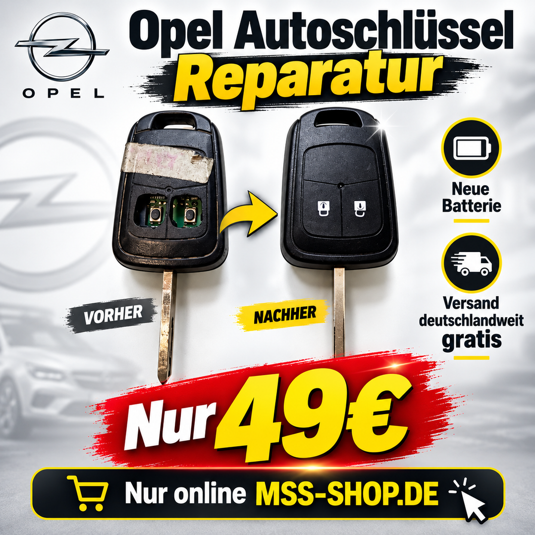 Opel Autoschlüssel Reparatur ohne Klappfunktion – nur 49 €